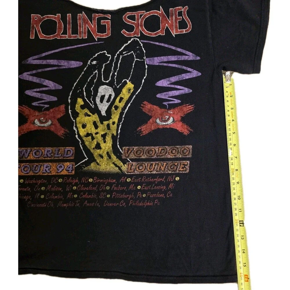 The Rolling Stones T-Shirt Men's Large Custom Black Voodoo Lounge Graphic Print - Picture 5 of 6